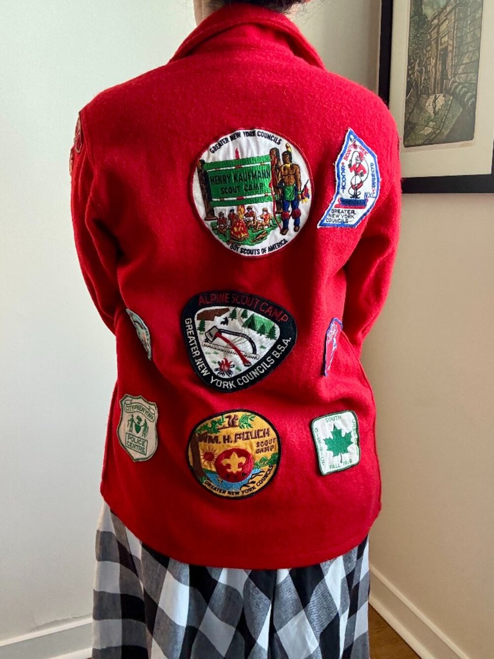 1970s Vintage Boys Scouts Red Wool Patch Jacket | Boys Scouts NYC Queens